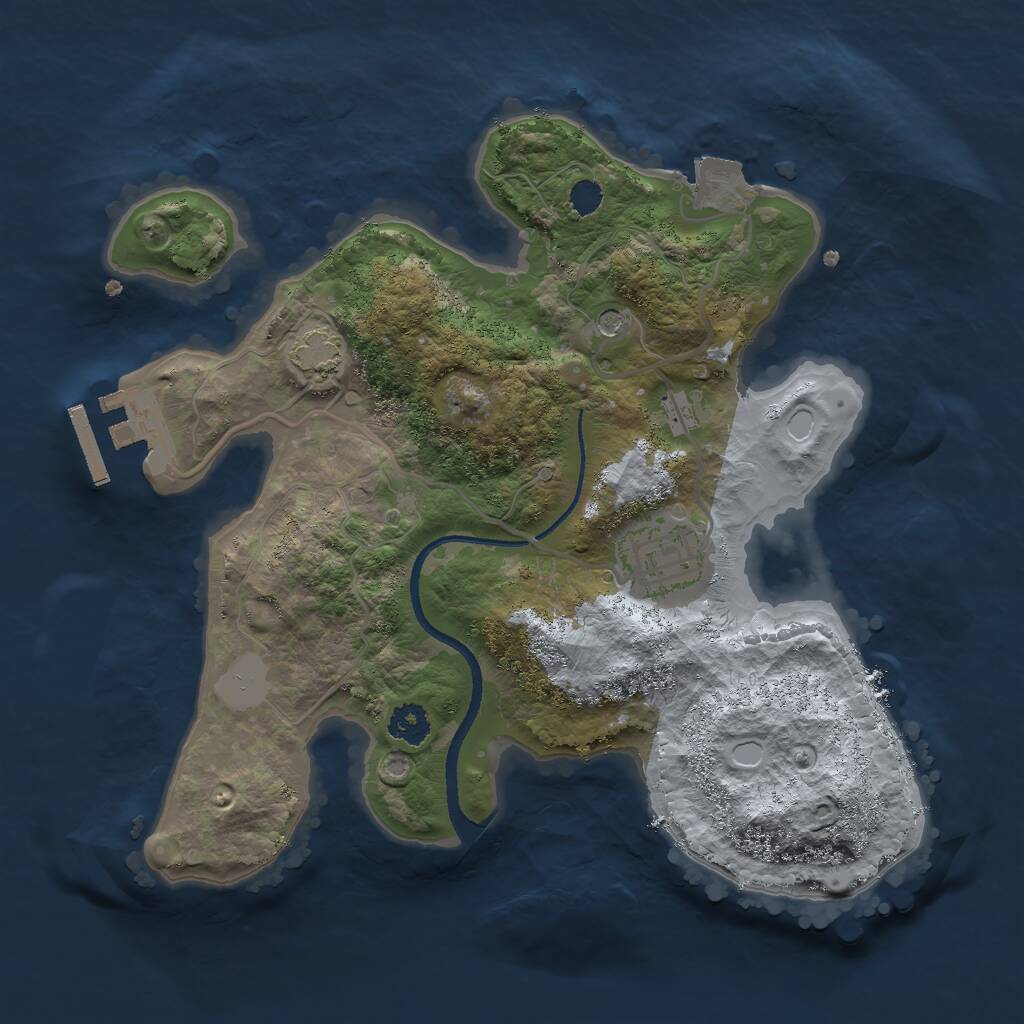 Rust Map: Procedural Map, Size: 2500, Seed: 10193332, 5 Monuments