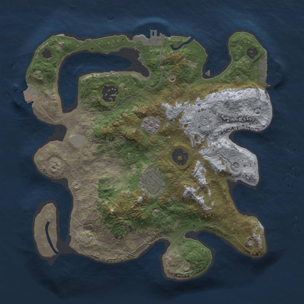 Rust Map: Procedural Map, Size: 2750, Seed: 4293420, 11 Monuments