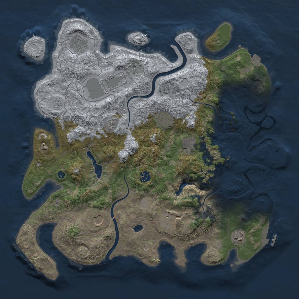 Rust Map: Procedural Map, Size: 4000, Seed: 2091161974, 15 Monuments