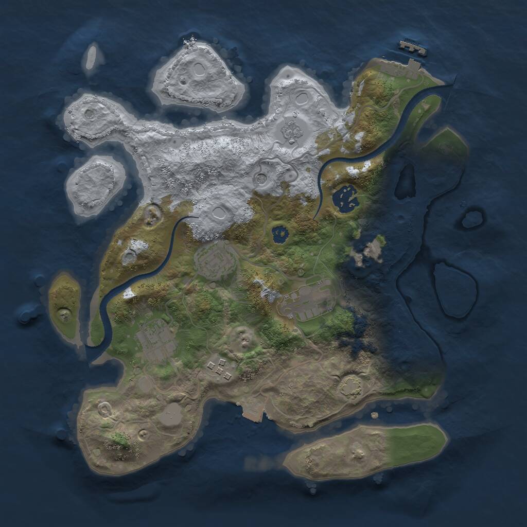 Rust Map: Procedural Map, Size: 3000, Seed: 743609145, 10 Monuments