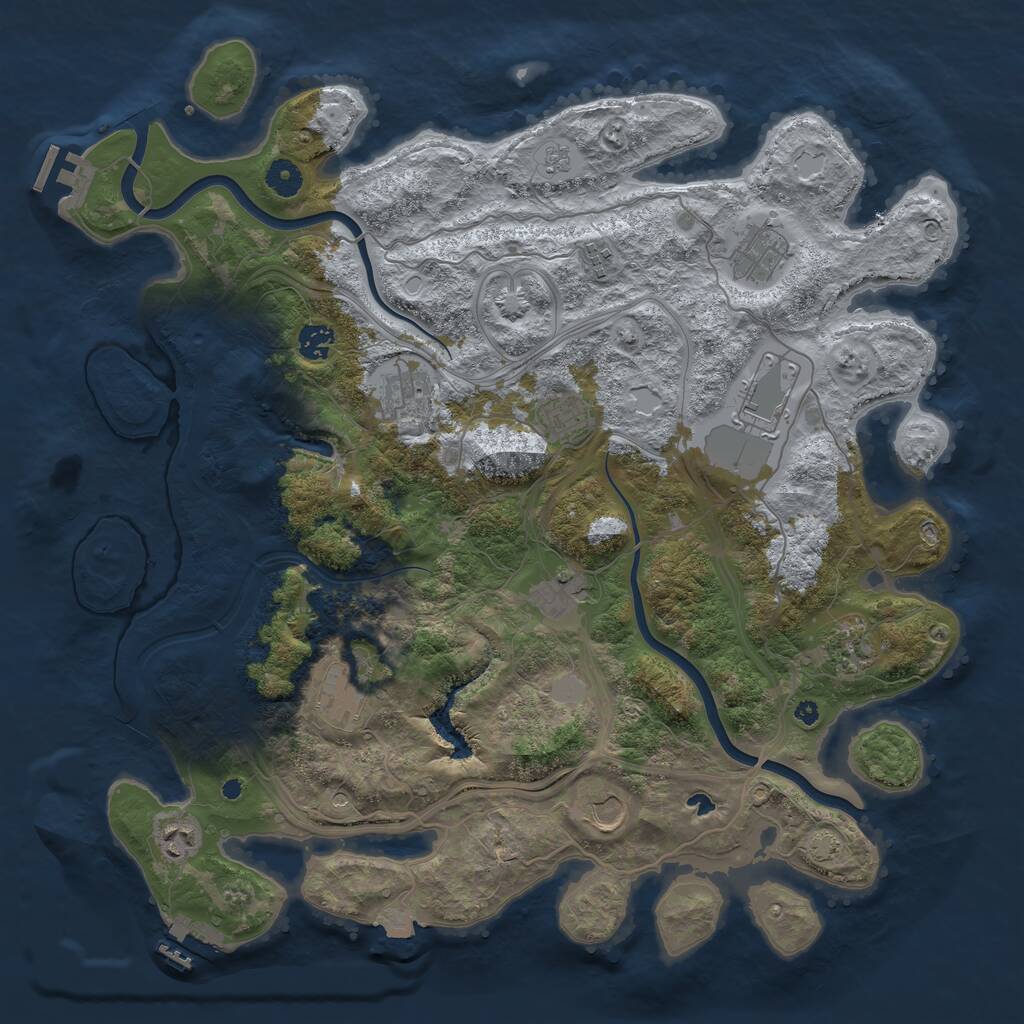 Rust Map: Procedural Map, Size: 4250, Seed: 1745154672, 17 Monuments