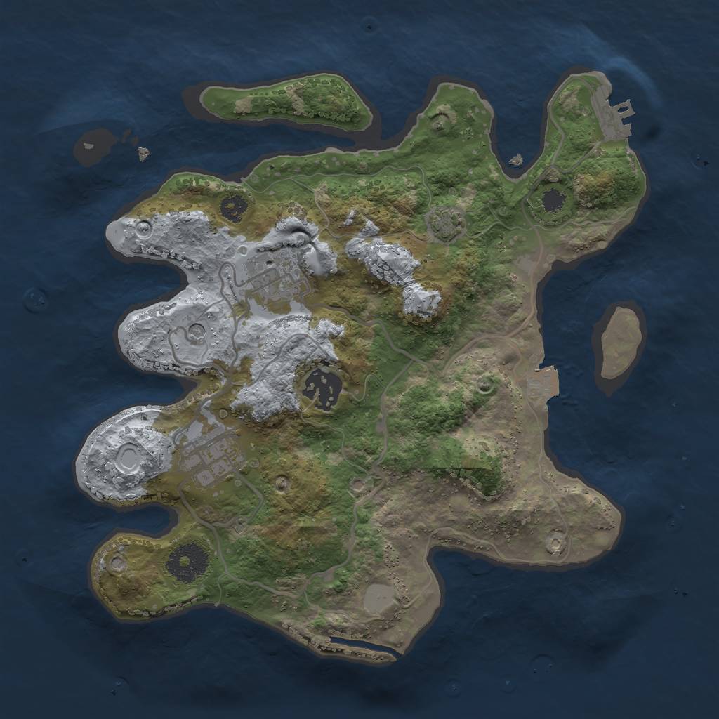 Rust Map: Procedural Map, Size: 2750, Seed: 655721, 9 Monuments