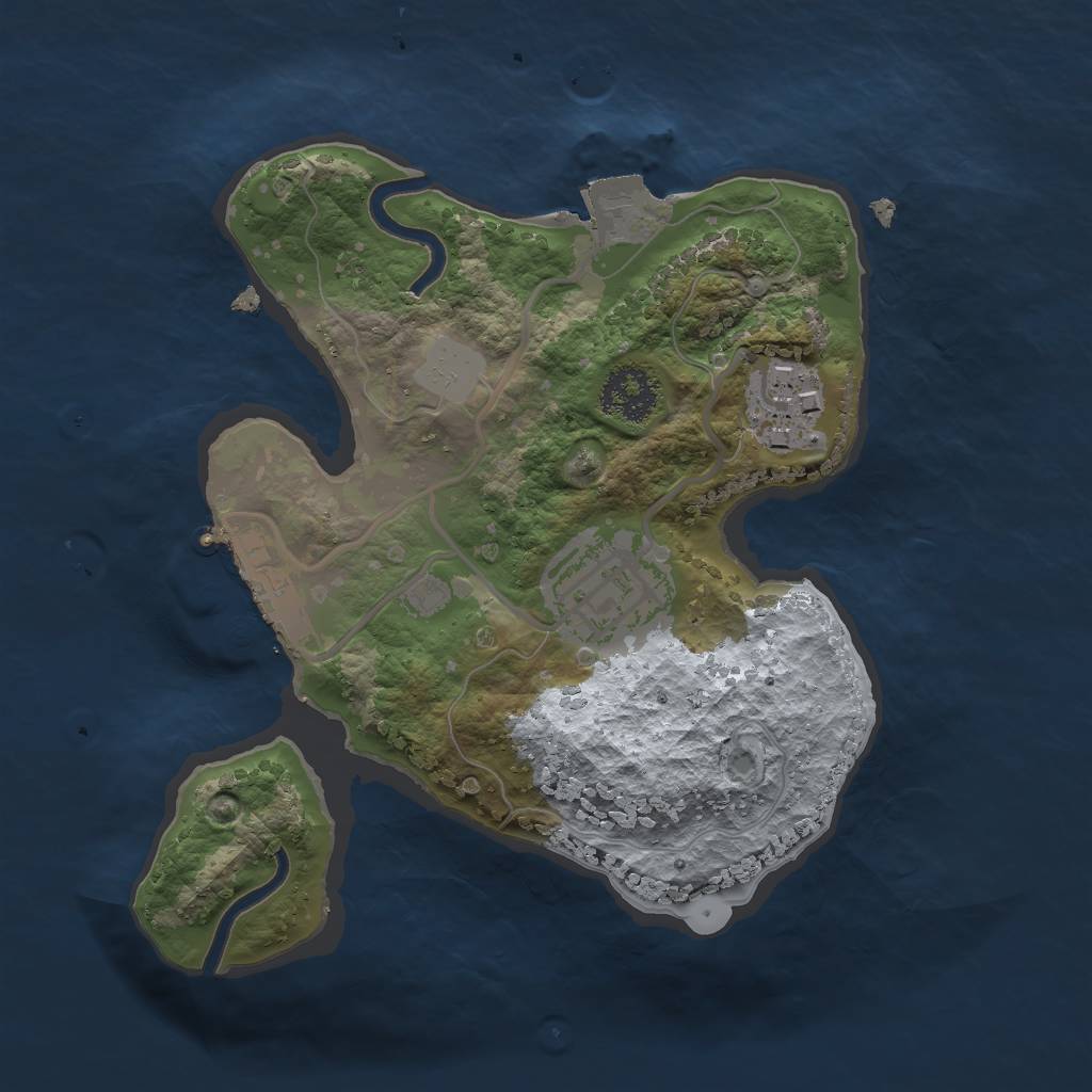 Rust Map: Procedural Map, Size: 2000, Seed: 8151, 6 Monuments
