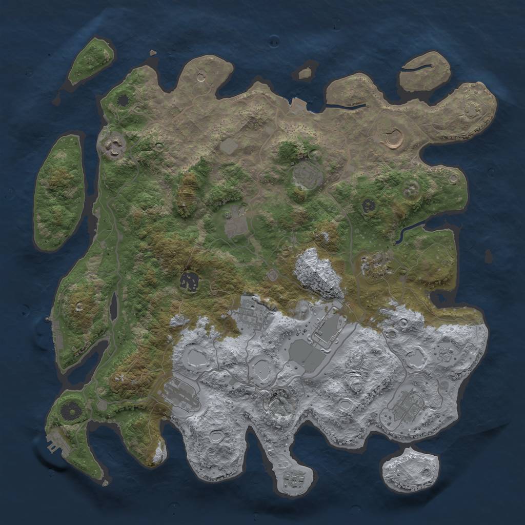 Rust Map: Procedural Map, Size: 4000, Seed: 1548276756, 19 Monuments