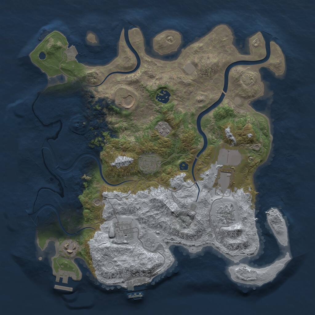 Rust Map: Procedural Map, Size: 3500, Seed: 1770980460, 14 Monuments