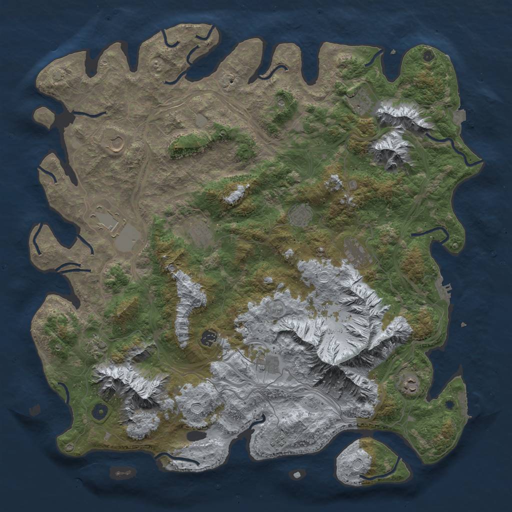 Rust Map: Procedural Map, Size: 5000, Seed: 271, 19 Monuments