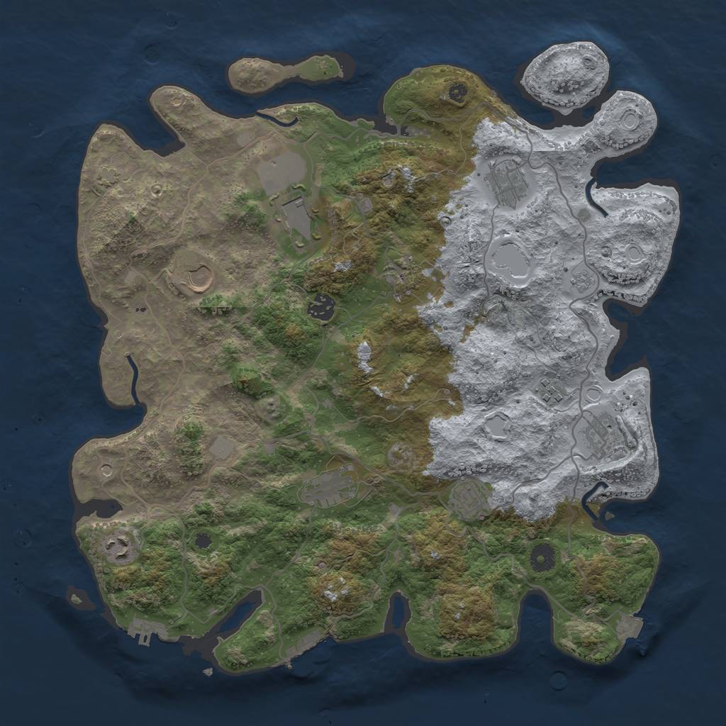 Rust Map: Procedural Map, Size: 4000, Seed: 20909839, 18 Monuments