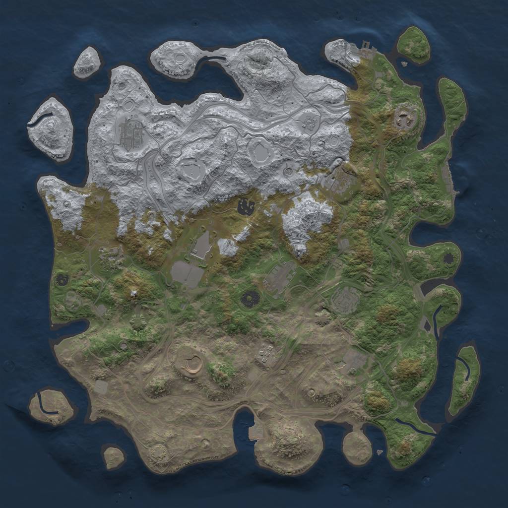 Rust Map: Procedural Map, Size: 4250, Seed: 722912895, 19 Monuments