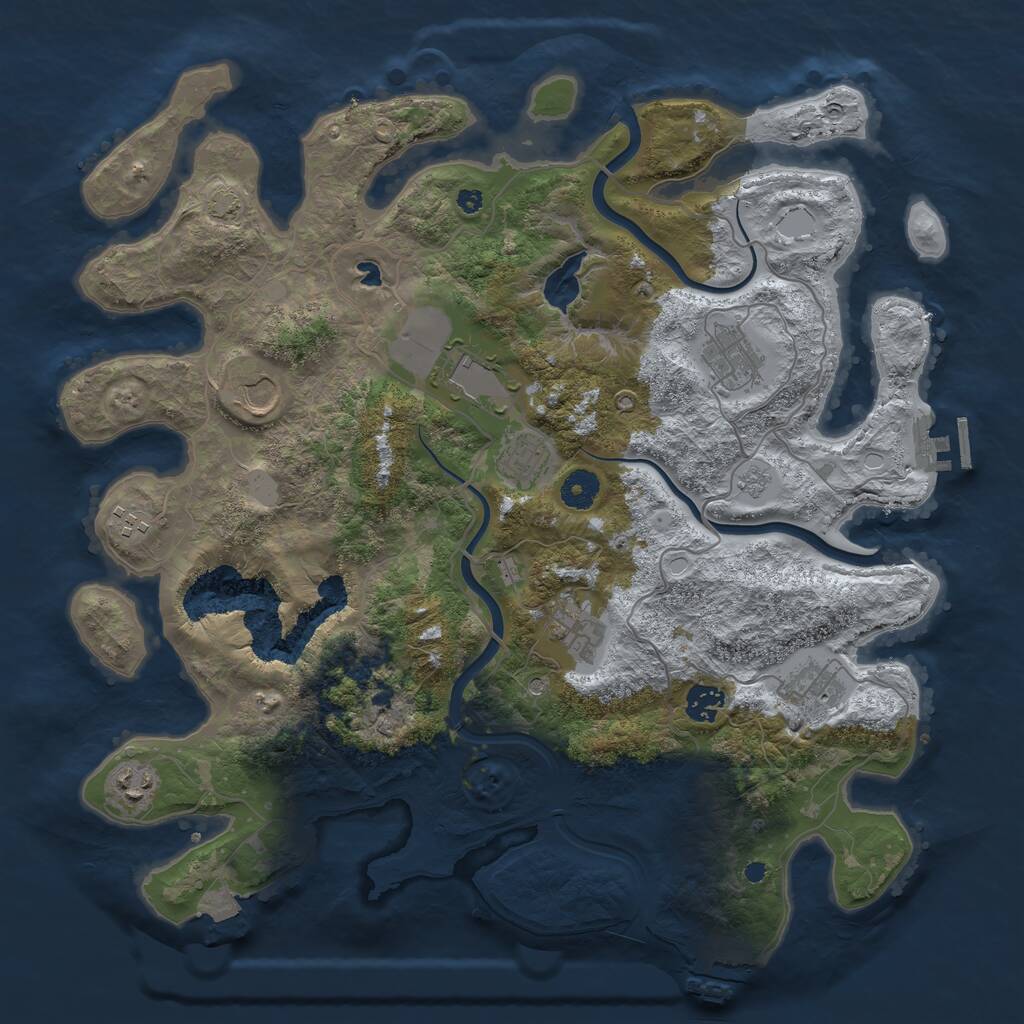 Rust Map: Procedural Map, Size: 4000, Seed: 18879, 15 Monuments