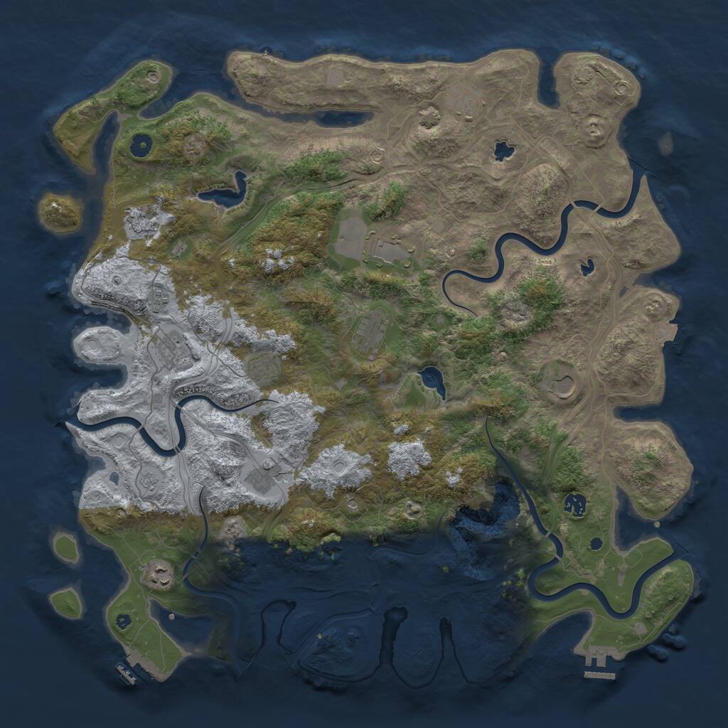 Rust Map: Procedural Map, Size: 4800, Seed: 2034058860, 17 Monuments