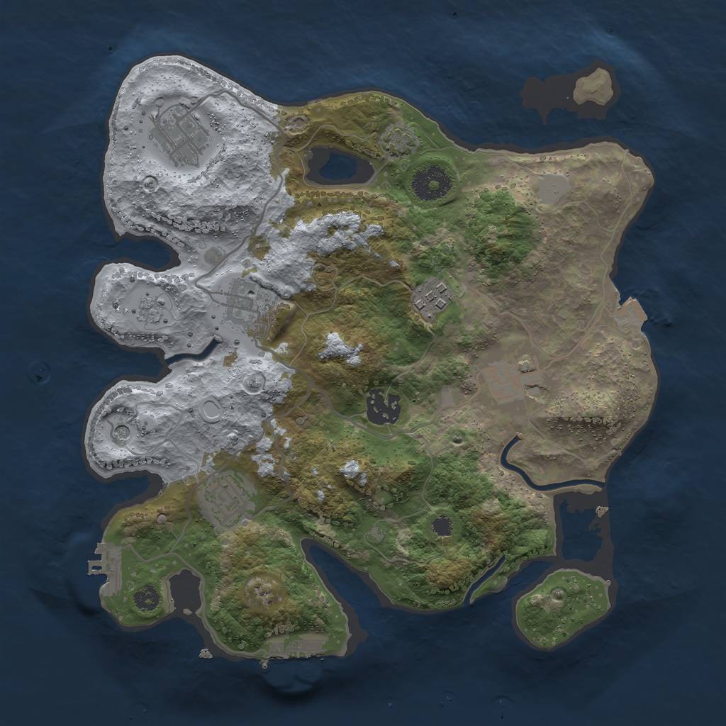 Rust Map: Procedural Map, Size: 3000, Seed: 59178, 14 Monuments