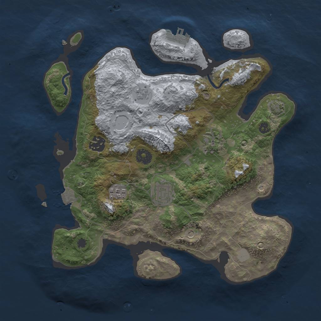 Rust Map: Procedural Map, Size: 3000, Seed: 13313, 11 Monuments