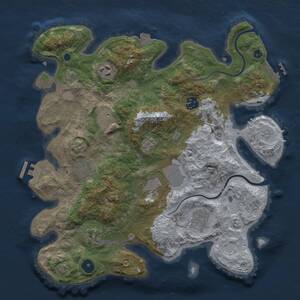 Thumbnail Rust Map: Procedural Map, Size: 3500, Seed: 159625848, 14 Monuments