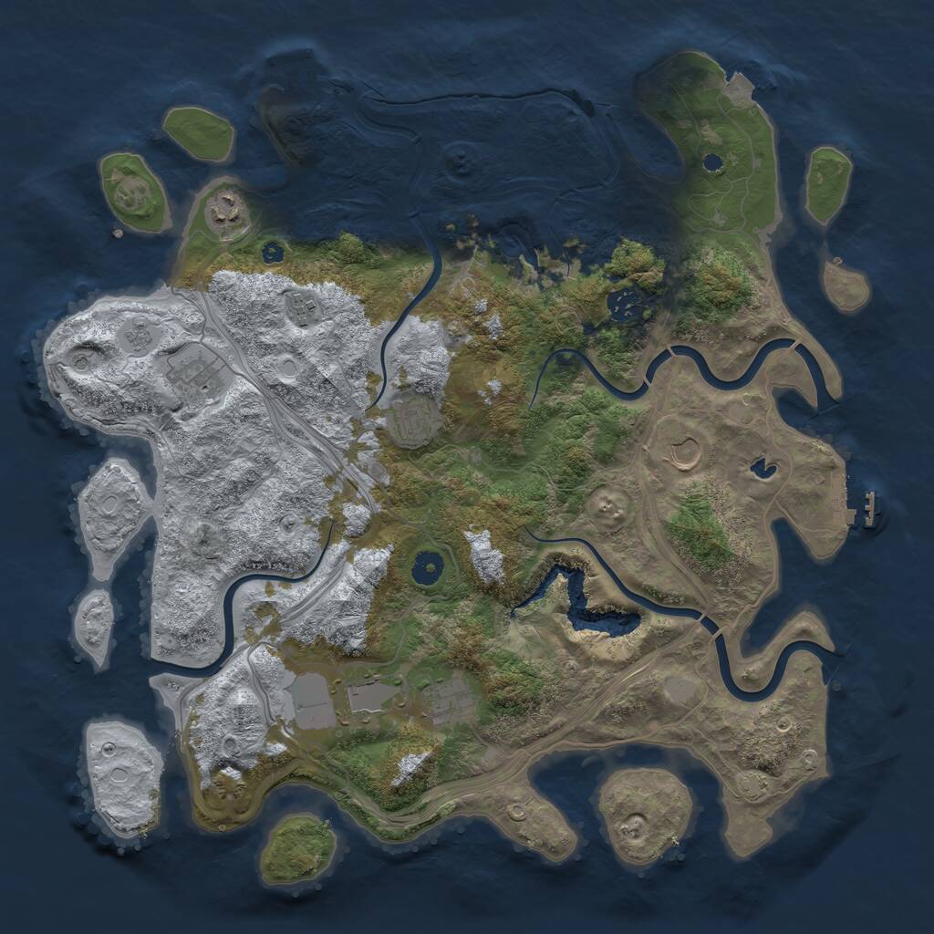 Rust Map: Procedural Map, Size: 4250, Seed: 6056, 14 Monuments