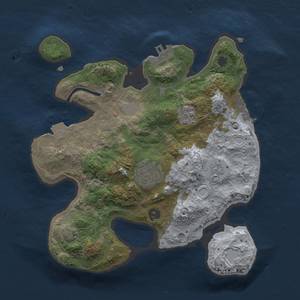 Thumbnail Rust Map: Procedural Map, Size: 2500, Seed: 1895834788, 9 Monuments
