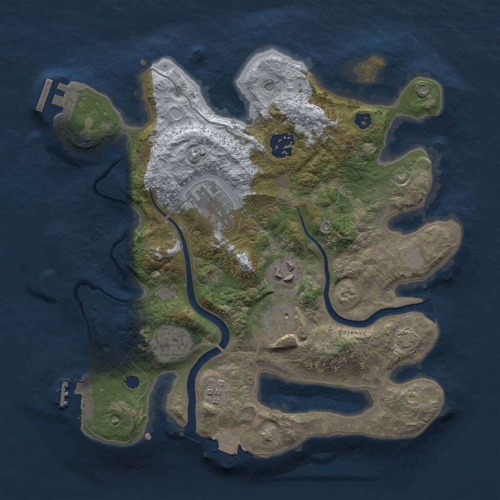 Rust Map: Procedural Map, Size: 3000, Seed: 716854199, 11 Monuments