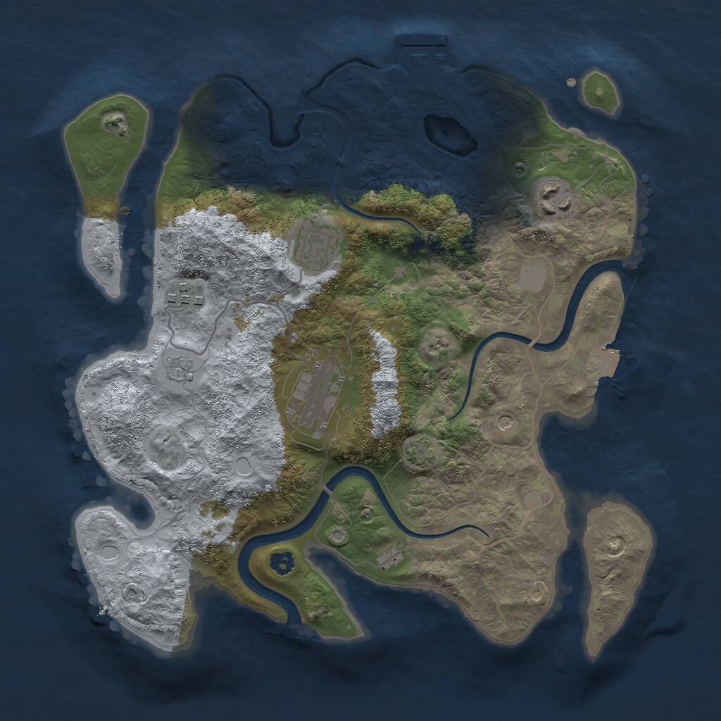 Rust Map: Procedural Map, Size: 3000, Seed: 1659923334, 9 Monuments