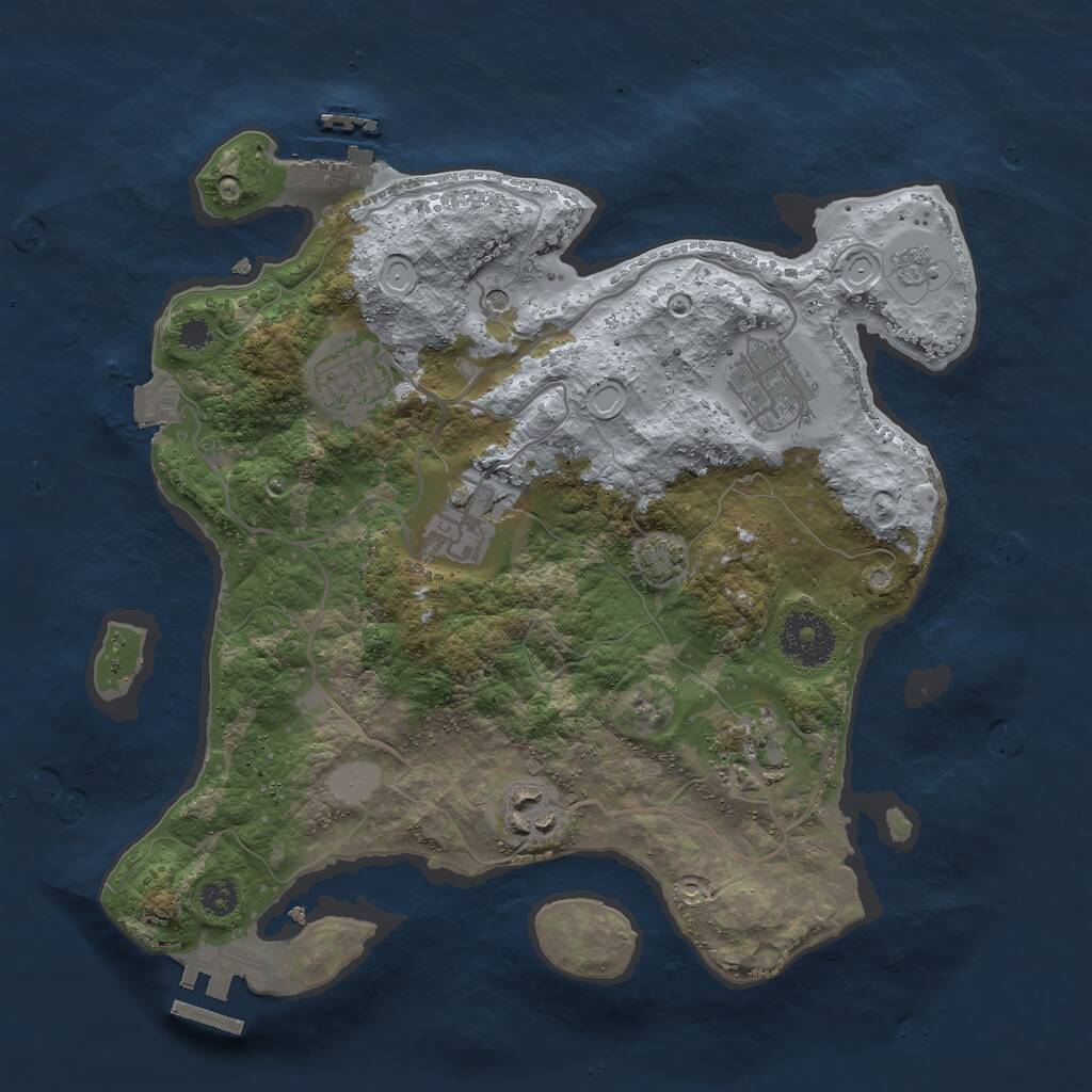 Rust Map: Procedural Map, Size: 3000, Seed: 38316485, 11 Monuments