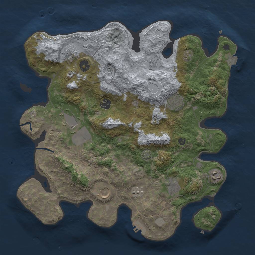 Rust Map: Procedural Map, Size: 3500, Seed: 410061266, 15 Monuments