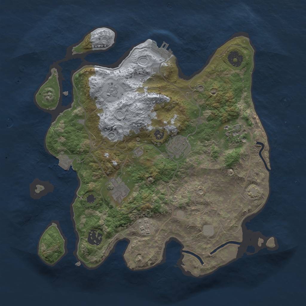 Rust Map: Procedural Map, Size: 3000, Seed: 94339530, 12 Monuments