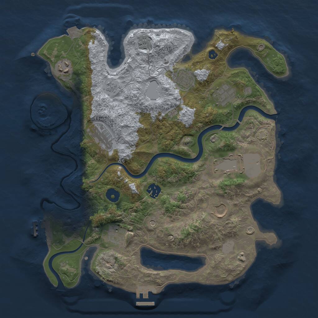 Rust Map: Procedural Map, Size: 3500, Seed: 716854199, 15 Monuments