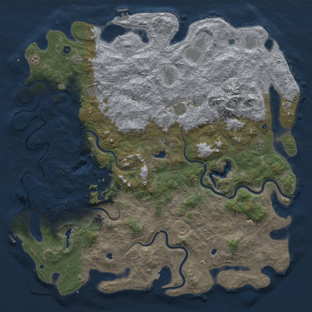 Rust Map: Procedural Map, Size: 6000, Seed: 1512613886, 17 Monuments