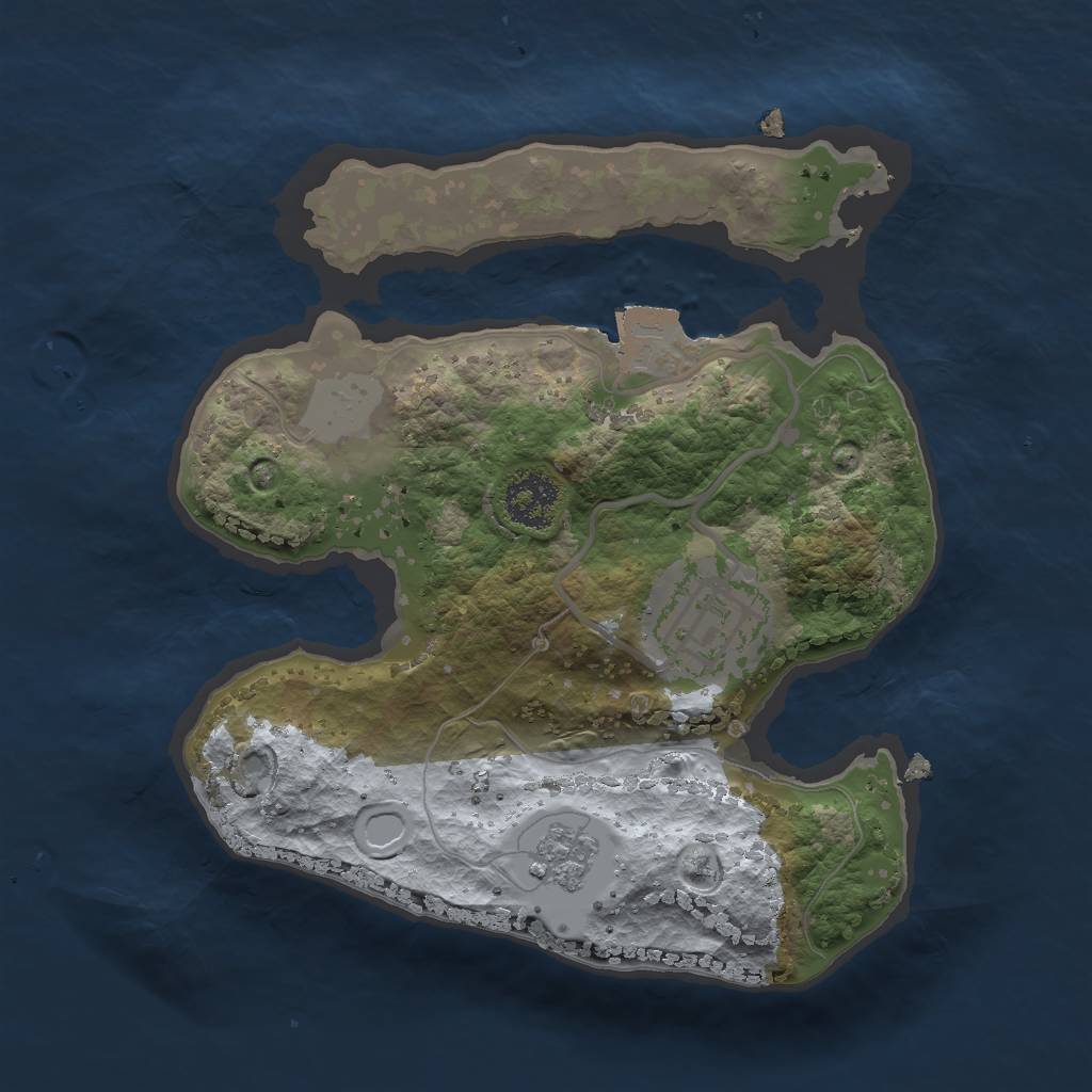 Rust Map: Procedural Map, Size: 2000, Seed: 593212469, 5 Monuments