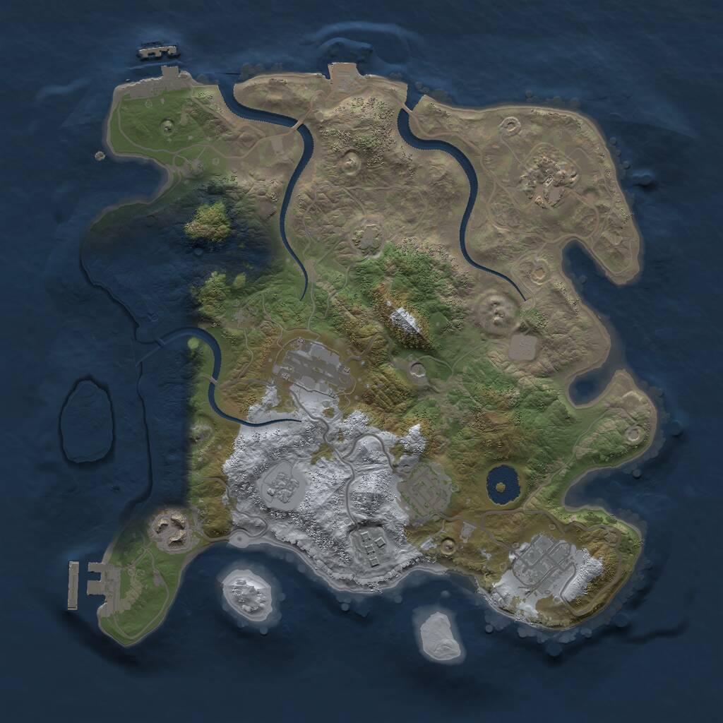Rust Map: Procedural Map, Size: 3000, Seed: 5937216, 12 Monuments