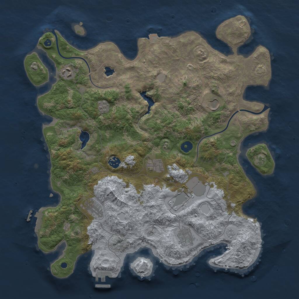 Rust Map: Procedural Map, Size: 4000, Seed: 1171180597, 14 Monuments