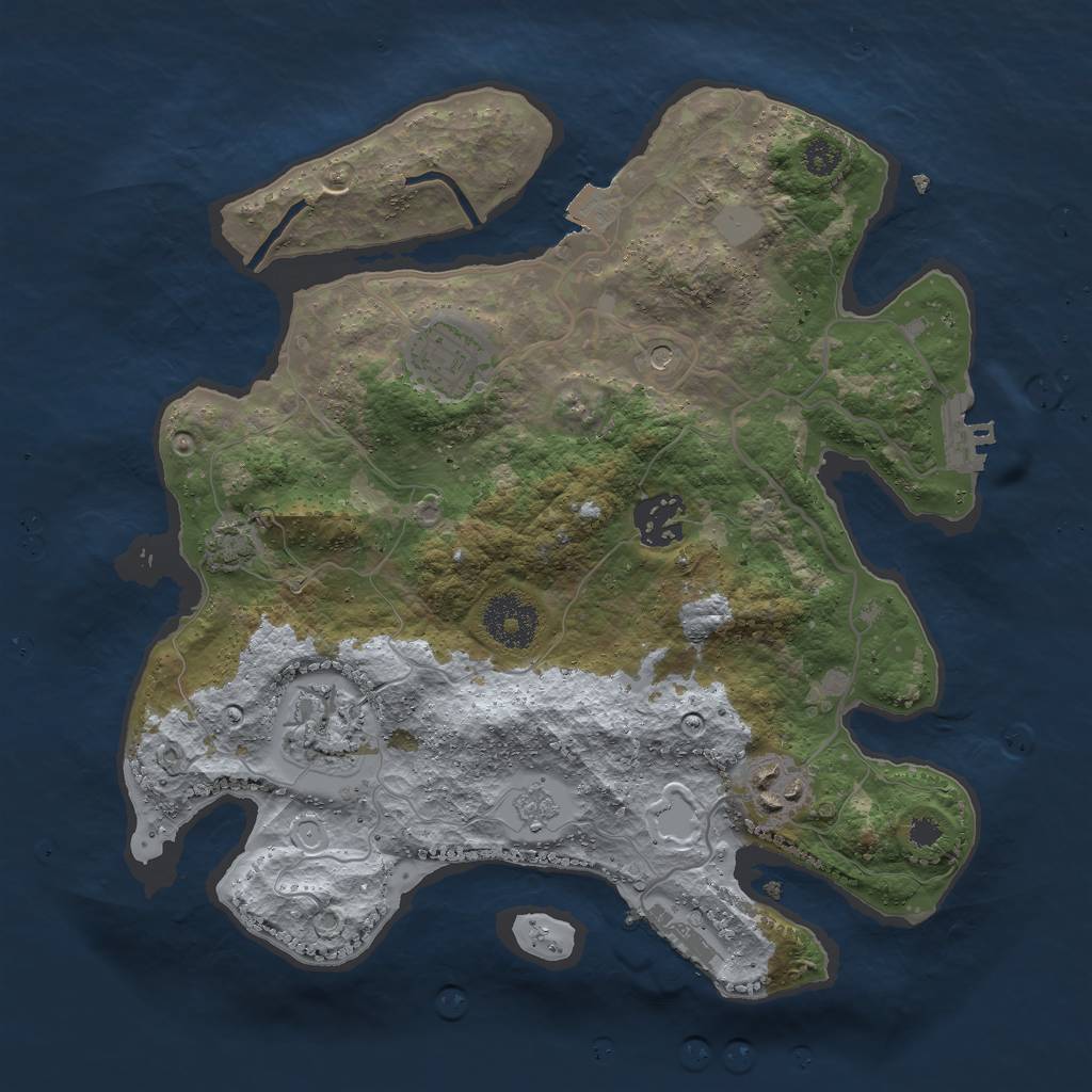 Rust Map: Procedural Map, Size: 3000, Seed: 3817260, 12 Monuments