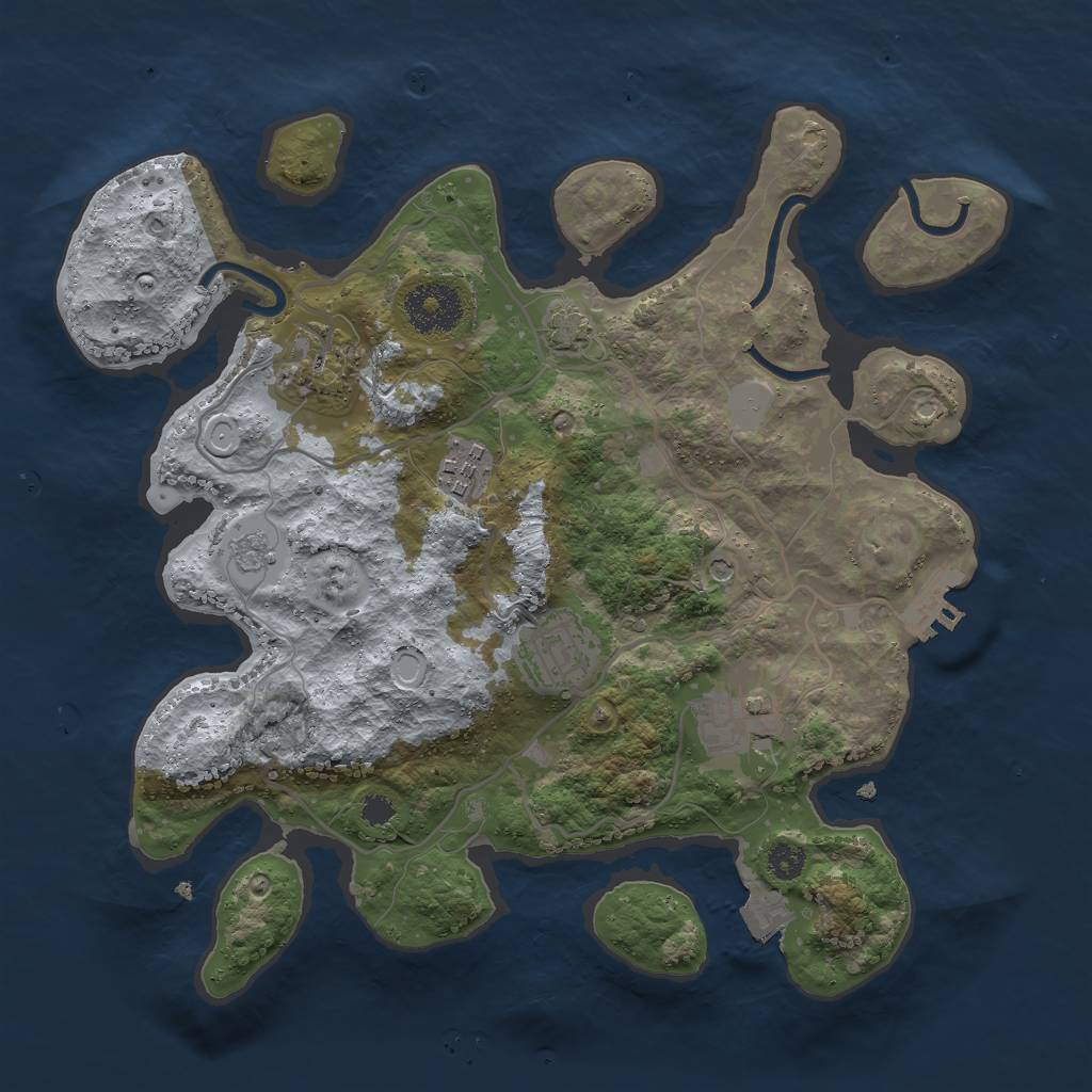 Rust Map: Procedural Map, Size: 3000, Seed: 507160762, 11 Monuments