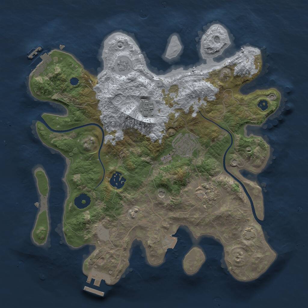 Rust Map: Procedural Map, Size: 3000, Seed: 567481898, 10 Monuments