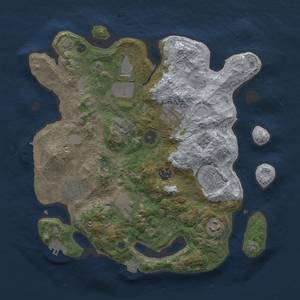 Thumbnail Rust Map: Procedural Map, Size: 3500, Seed: 27051982, 16 Monuments