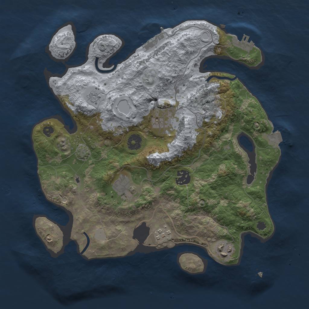 Rust Map: Procedural Map, Size: 3000, Seed: 106021496, 12 Monuments