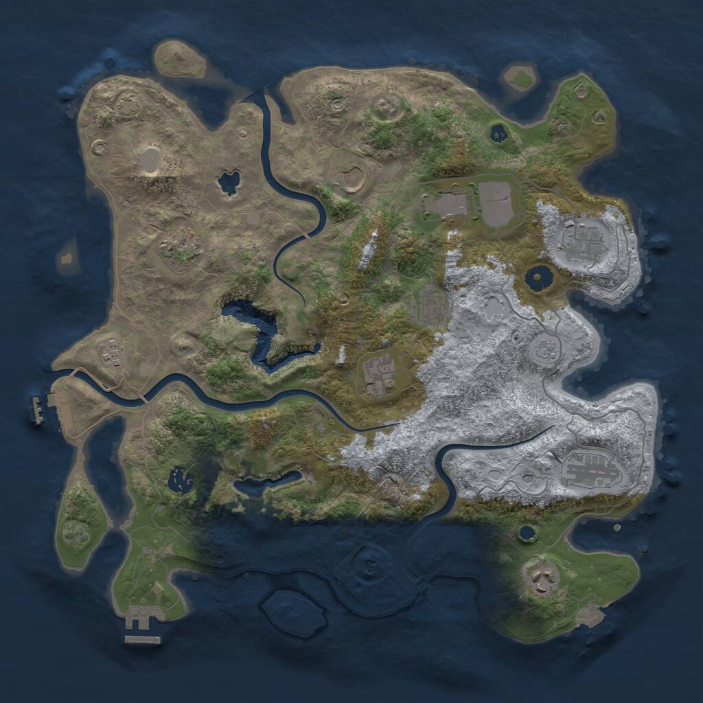 Rust Map: Procedural Map, Size: 4000, Seed: 16452, 16 Monuments