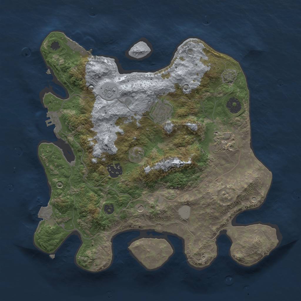 Rust Map: Procedural Map, Size: 3000, Seed: 414444940, 11 Monuments