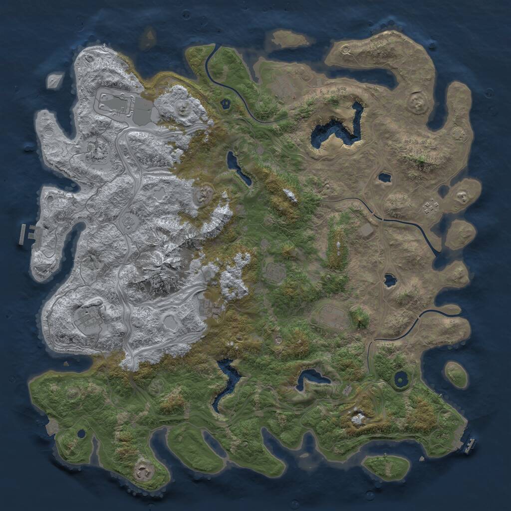 Rust Map: Procedural Map, Size: 5000, Seed: 31543, 15 Monuments