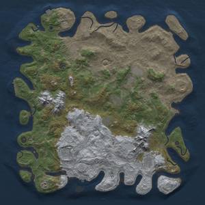 Rust Map: Procedural Map, Size: 5000, Seed: 7666, 19 Monuments