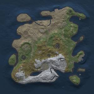 Thumbnail Rust Map: Procedural Map, Size: 3000, Seed: 1117204087, 10 Monuments