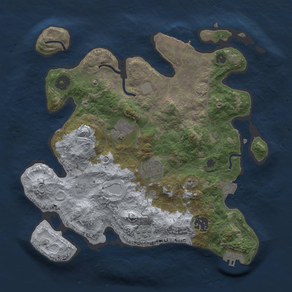 Rust Map: Procedural Map, Size: 3000, Seed: 715940, 11 Monuments