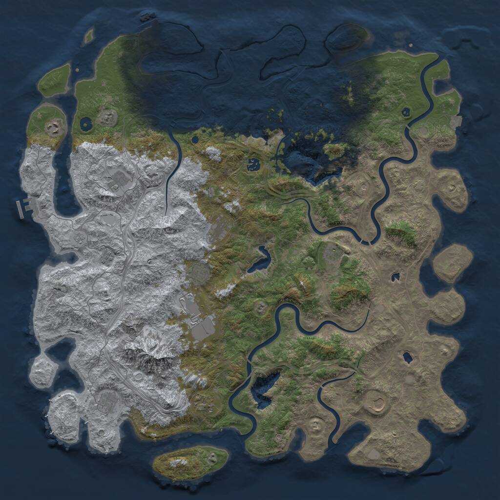 Rust Map: Procedural Map, Size: 5500, Seed: 22969, 17 Monuments