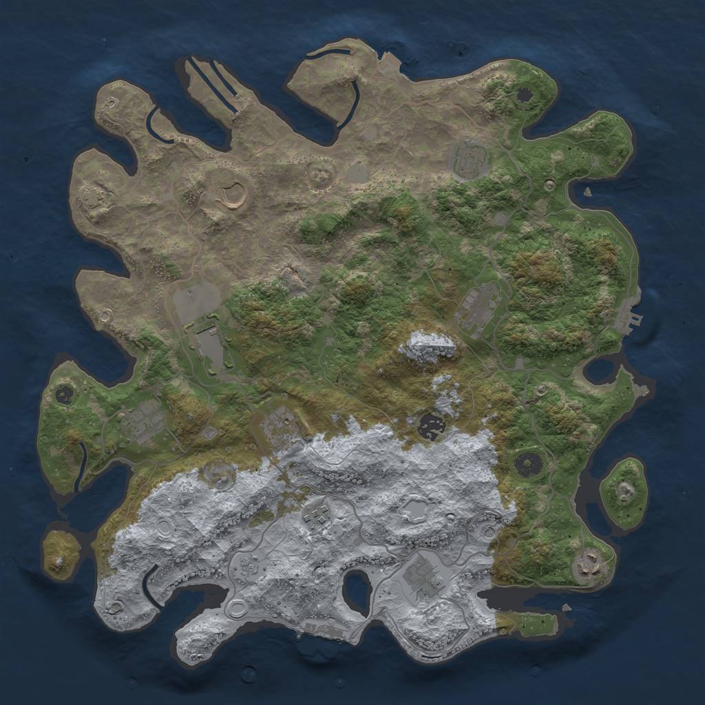 Rust Map: Procedural Map, Size: 4000, Seed: 108766495, 18 Monuments