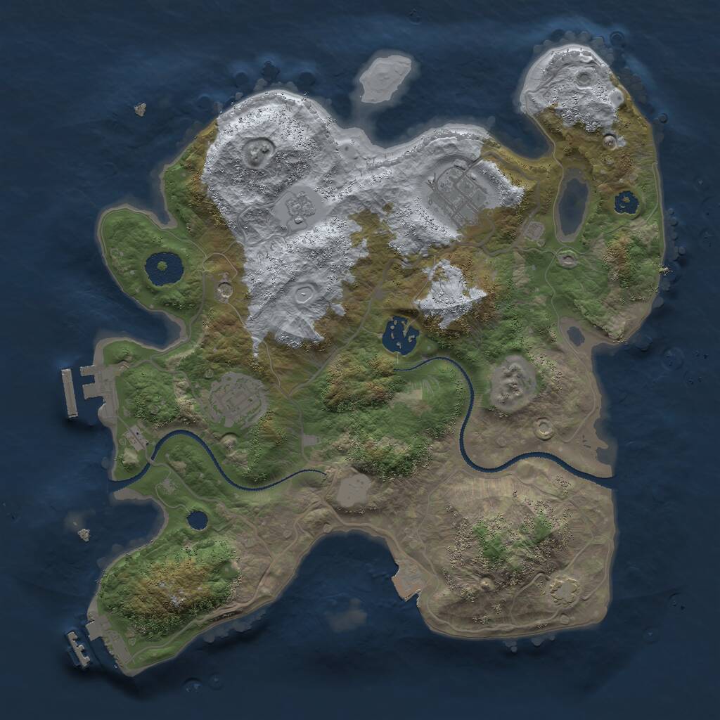 Rust Map: Procedural Map, Size: 3000, Seed: 5795, 9 Monuments