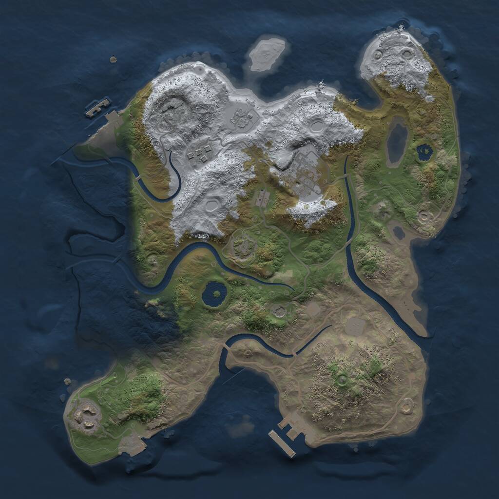 Rust Map: Procedural Map, Size: 3000, Seed: 5795, 9 Monuments