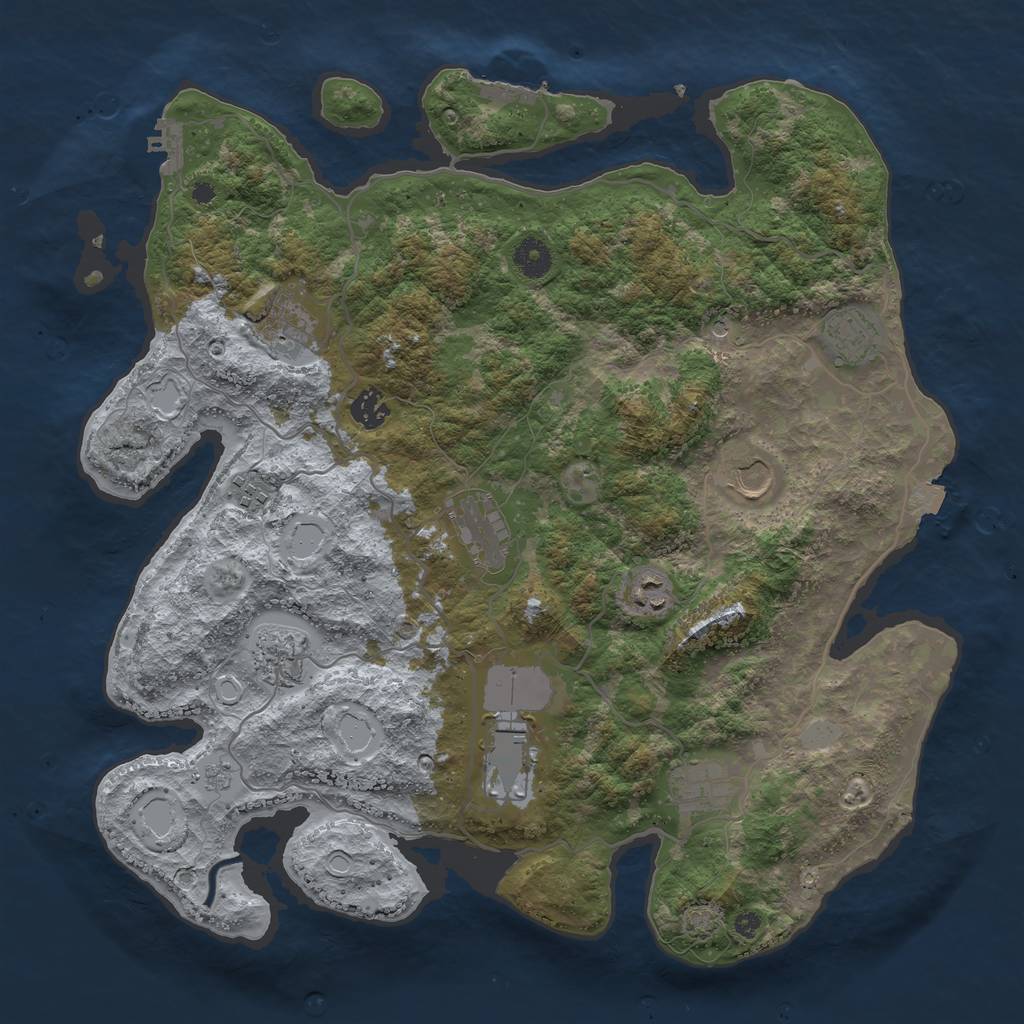 Rust Map: Procedural Map, Size: 4000, Seed: 6709, 18 Monuments