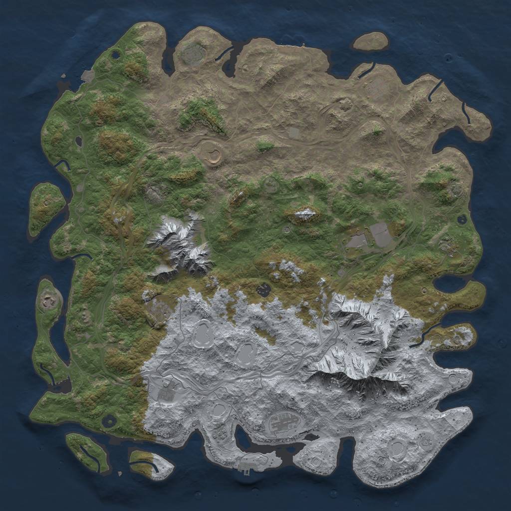 Rust Map: Procedural Map, Size: 5500, Seed: 346891489, 19 Monuments