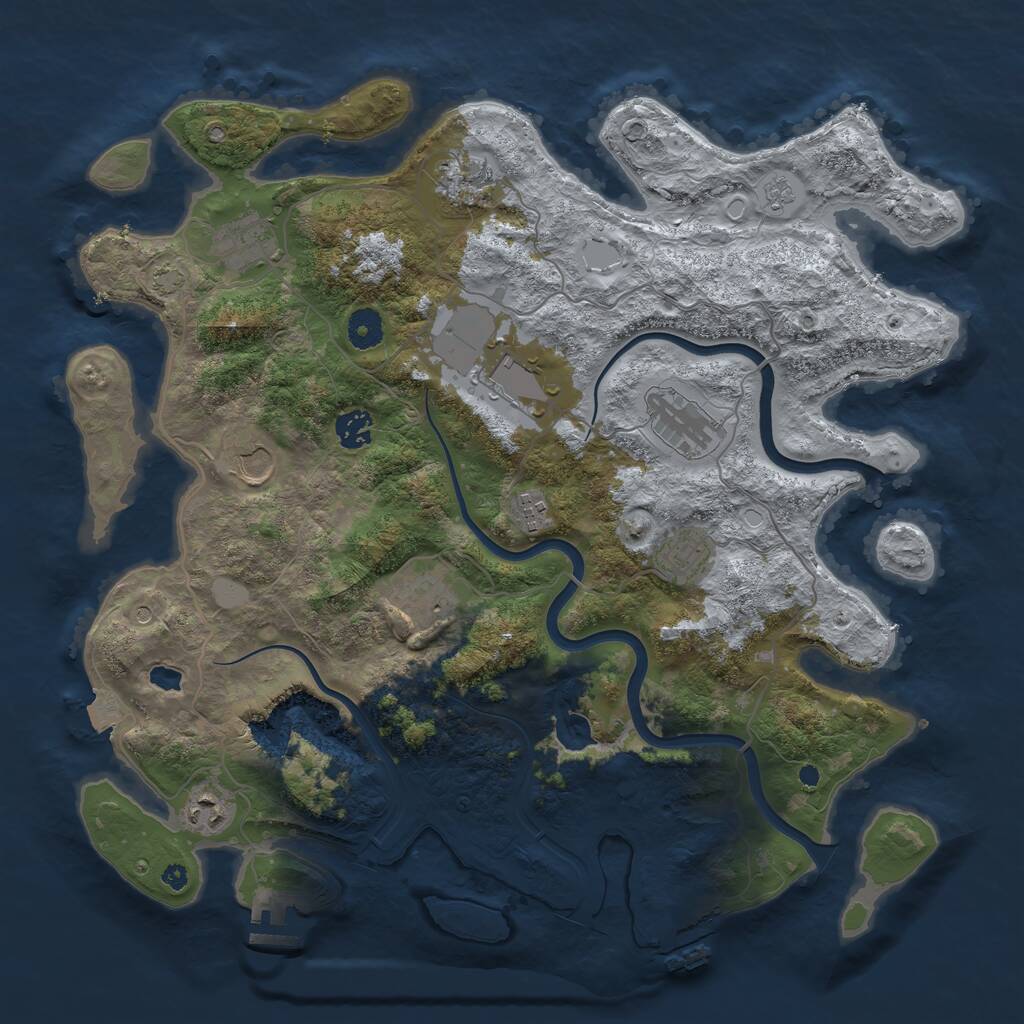 Rust Map: Procedural Map, Size: 4000, Seed: 733627856, 16 Monuments