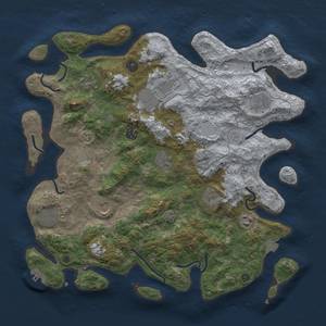 Thumbnail Rust Map: Procedural Map, Size: 4000, Seed: 733627856, 16 Monuments