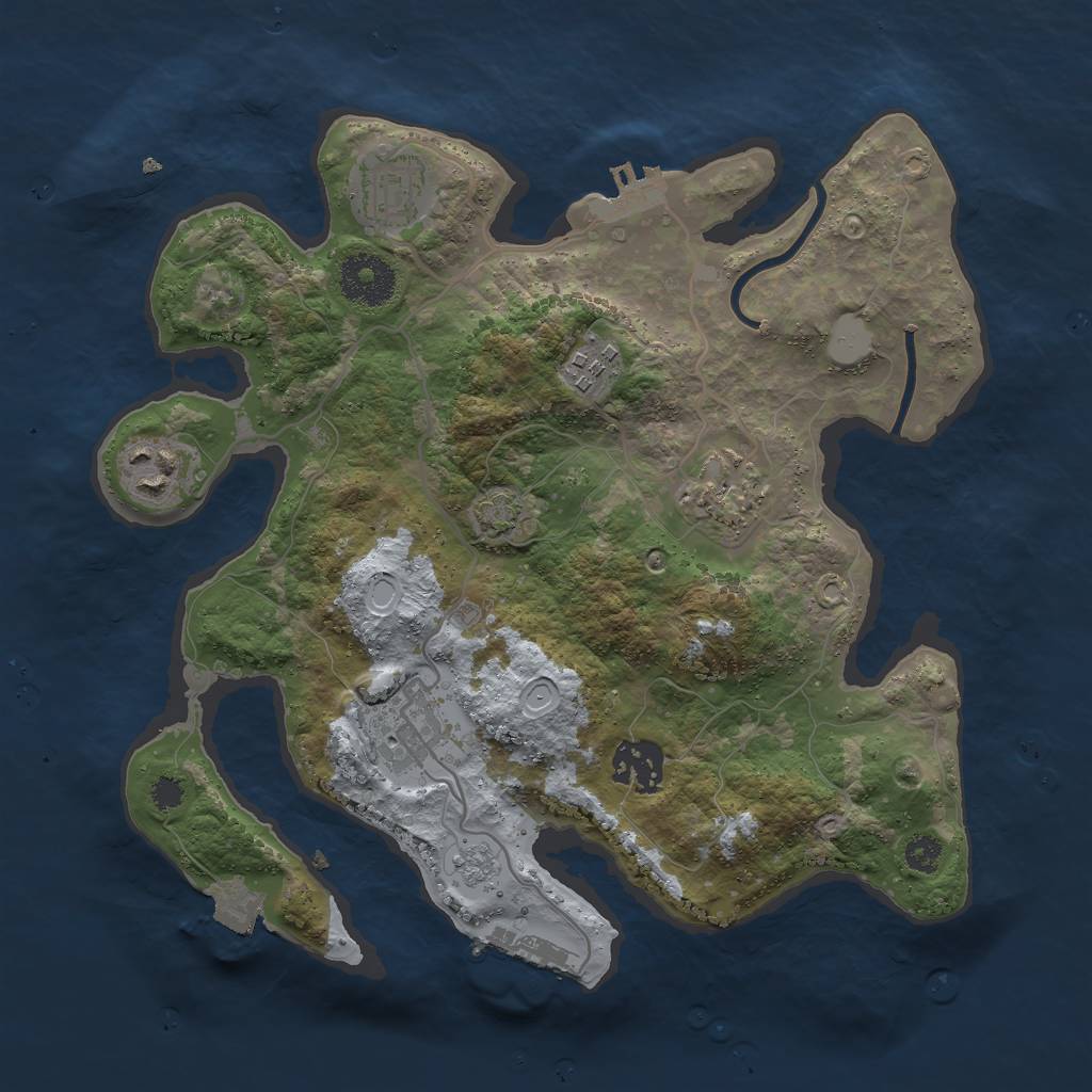 Rust Map: Procedural Map, Size: 3000, Seed: 15452, 13 Monuments