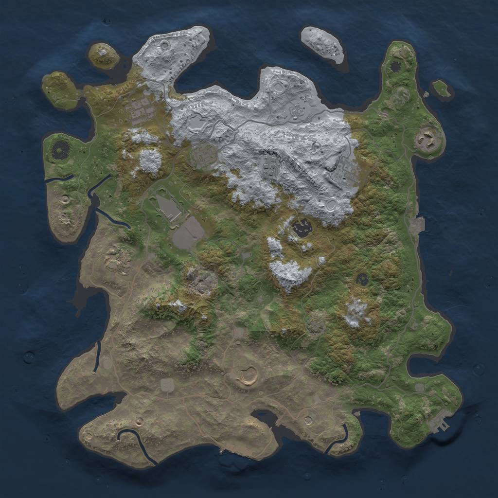 Rust Map: Procedural Map, Size: 4000, Seed: 47539284, 17 Monuments
